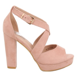 Sandaler på den lyserøde platform B-88 Pink