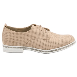 Seastar Beige brogues med krystaller