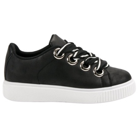 Sportssko med glitter sort