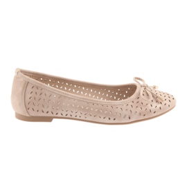 American Club LU13 ballerinaer til kvinder i gylden beige