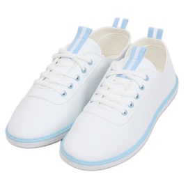 Kvinders hvide og blå sneakers XJ-2918 L.BLUE