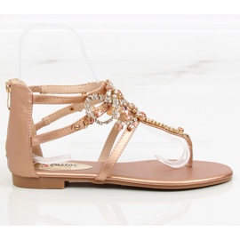 Sandaler med champagne sten JH64P Champagne II-GAT lyserød
