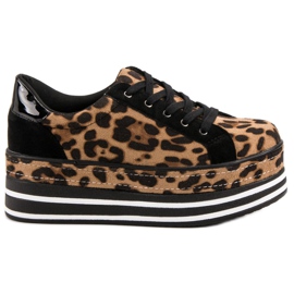 Weide Sneakers på platformen brun
