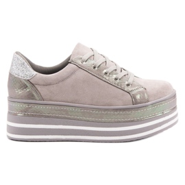 Weide Sneakers på platformen grå