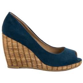 Corina Navy Open Toe pumper blå