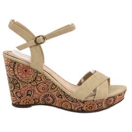 Corina Beige Ethno sandaler