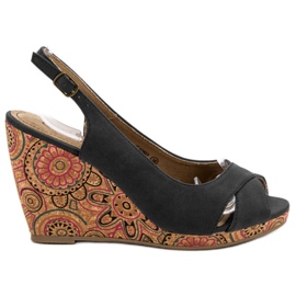 Corina Moderigtige Ethno -sandaler sort