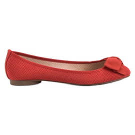 Corina Røde Openwork Ballerinas