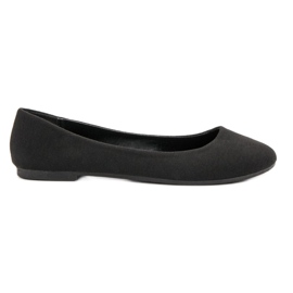 Ideal Shoes Sort tekstil Ballerinas