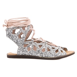 Corina Glitter sandaler grå