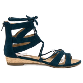 Corina Marineblå romerske sandaler