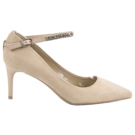 Fama Beige ruskindshæl