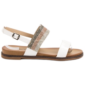 Sandaler med VINCEZA krystaller hvid