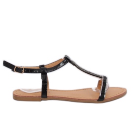 Sandaler med sorte zirkonier SY644 Sort