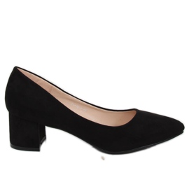 Sorte pumps lave hæle sort G-136 Sort