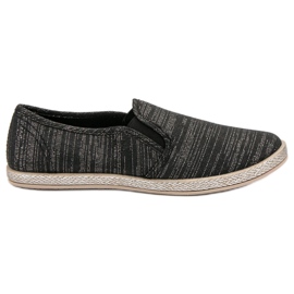 Ideal Shoes Komfortable Slipons sort