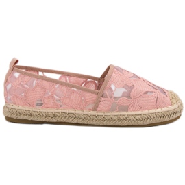 Lucky Shoes Pink Lace Espadrilles lyserød