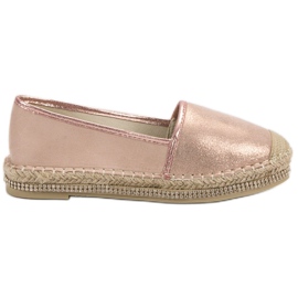 Lucky Shoes Pulver Espadrilles med krystaller lyserød