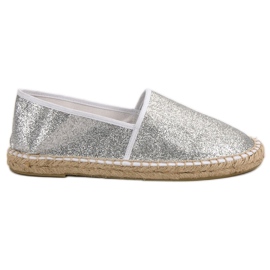 Cm Paris Glitter sølv Espadrilles grå
