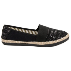 Kayla Skinnende Espadrilles sort