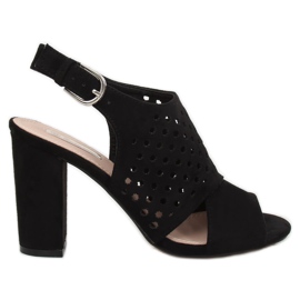 Sorte åbent sandaler WED557 Negro