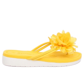 Gule flip-flops med en blomst CK103 Gul
