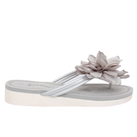 Grå Flip-flops med en blomst CK103 Grå