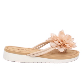 Klip-klapper med en blomst beige CK103 Beige