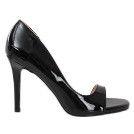 Sorte pumps med åben tå G70273 Sort