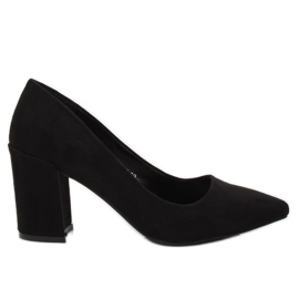 Pumps med brede hæle sort LE060P Sort