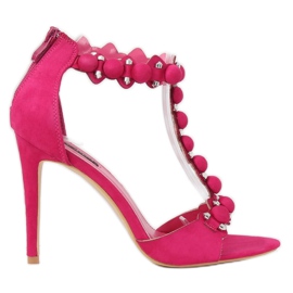 Fuchsia sandaler på en høj hæl GH-5A5733 Fuchsia lyserød