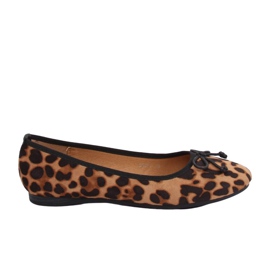 Kamel leopard ballerinaer til kvinder H9021 Camel brun