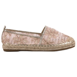 Lucky Shoes Lacy Espadrilles i blomster lyserød