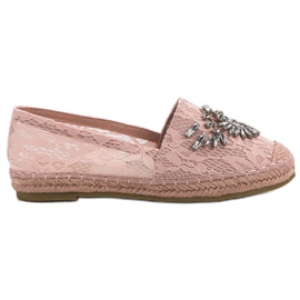 Bestelle Blonder Espadrilles Med Ornamenter lyserød