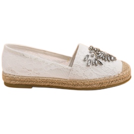 Bestelle Blonder Espadrilles Med Ornamenter hvid