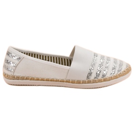 Kayla Skinnende Espadrilles hvid