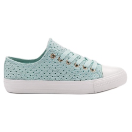 Mint tekstil sneakers grøn