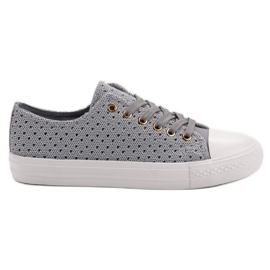 Grå tekstil sneakers