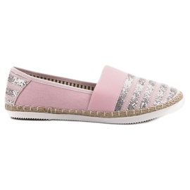 Kayla Skinnende Espadrilles lyserød