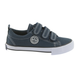 American Club marineblå velcro sneakers hvid marine blå