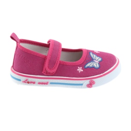 Atletico pink ballerina sneakers, læderindsats blå lyserød