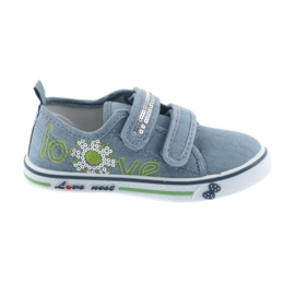 Blå jeans elsker Atletico sneakers, læderindsats
