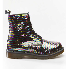 Dr. Martens 1460 Pascal Sequin Rainbow Multi Sølv sort