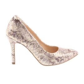 Kvinders pumper Edeo 3313 slangeskind beige gylden