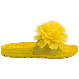 Seastar Gule hjemmesko med blomster