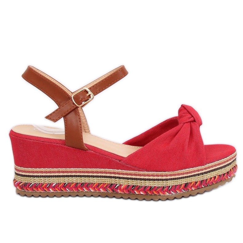 Røde kile sandaler B165 Rød