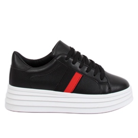 Sort B0-12 Sorte sneakers på en høj sål