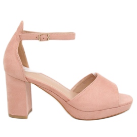 Lyserøde højhælede sandaler 6952-GL Pink