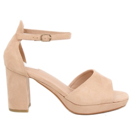 Beige højhælede sandaler 6952-GL Beige