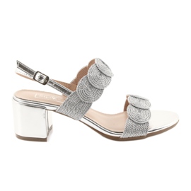 Sandaler sølv snor soutache Filippo 793 grå